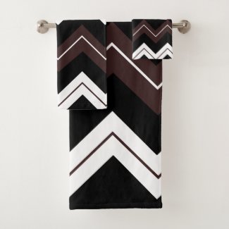 Black White Brown Chevron Stripe Pattern