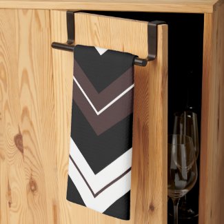Black White Brown Chevron Stripe Pattern