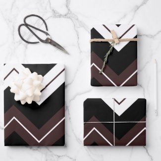 Black White Brown Chevron Stripe Pattern