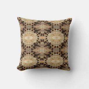 Black, white brown  dragonfly pattern solid back throw pillow