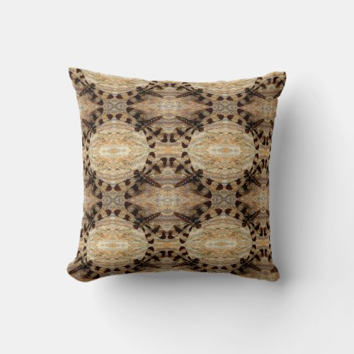 Black white brown  dragonfly pattern solid back throw pillow