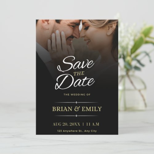Black White Brown Modern Save The Date