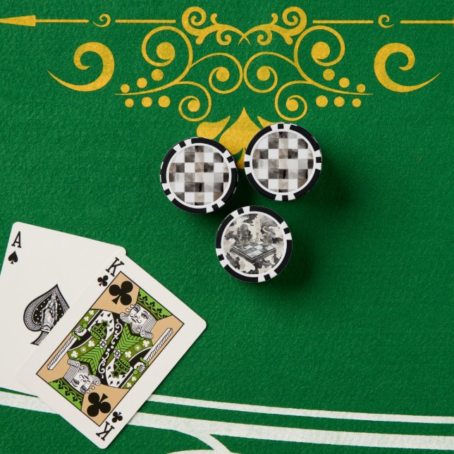Black White Brown Squares Poker Chips (Poker Table (Stack))