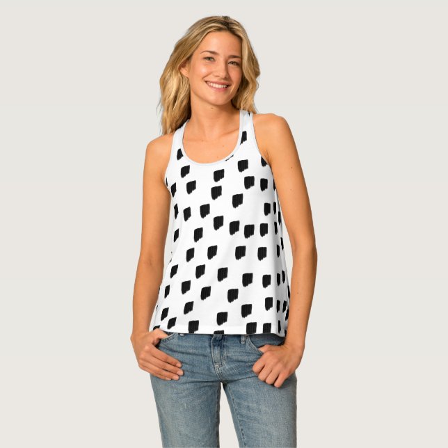 Black & White Brushstroke Tank Top (Front Full)