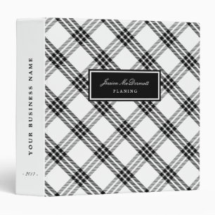 Black & White Buffalo Check 3 Ring Binder
