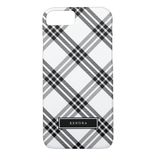 Black  White Buffalo Check iPhone 87 Case