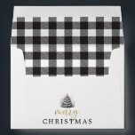 Black & White Buffalo Check Plaid Merry Christmas Envelope<br><div class="desc">Black & White Buffalo Check Plaid Merry Christmas</div>