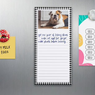Black White Buffalo Check Your Photo Lined Magnetic Notepad