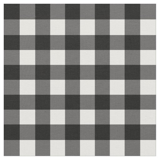 Black & White Buffalo Checkered Plaid Rustic Fabric