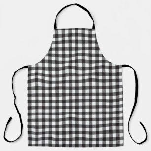 Black White Buffalo Gingham Check Plaid Holiday Apron