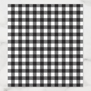Black &White Buffalo Gingham Check Plaid Holiday Envelope Liner