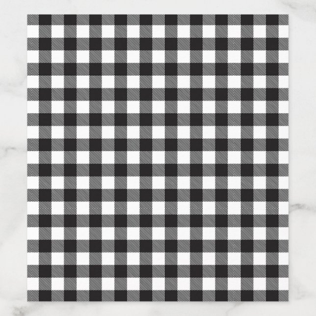 Black &White Buffalo Gingham Check Plaid Holiday   Envelope Liner (Design)