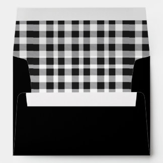 Black & White Buffalo Plaid Envelope
