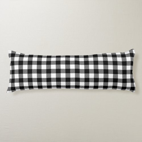 Black White Buffalo Plaid Farmhouse Decor  Body Pillow