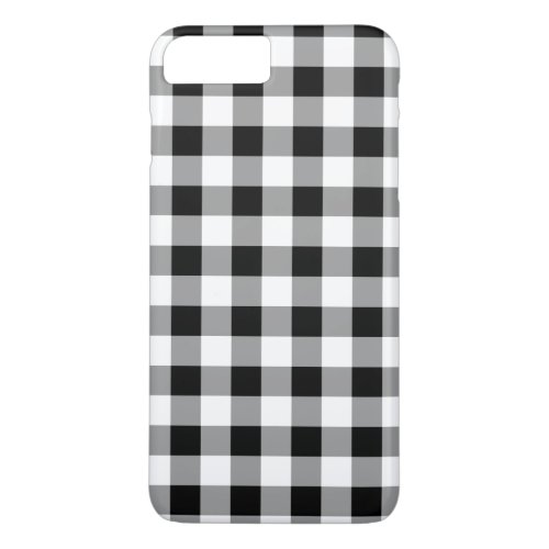 Black White Buffalo Plaid Pattern iPhone 8 Plus7 Plus Case