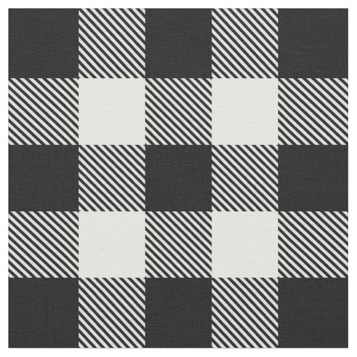 Black White Buffalo Plaid with Twill Fabric