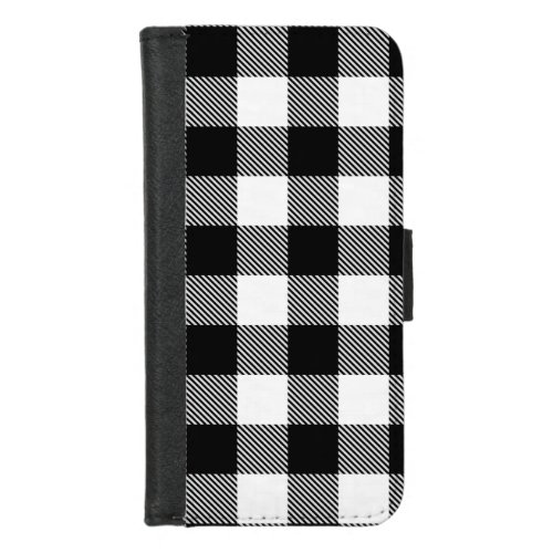 Black White Buffalo Plaid with Twill iPhone 87 Wallet Case