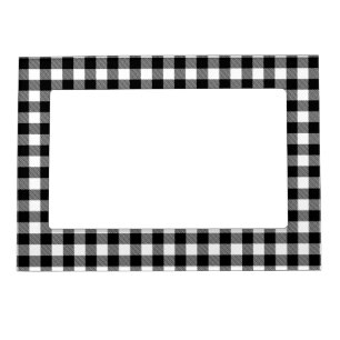 Black White Buffalo Plaid with Twill Magnetic Frame