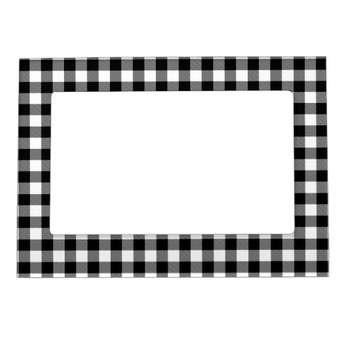 Black White Buffalo Plaid with Twill Magnetic Frame