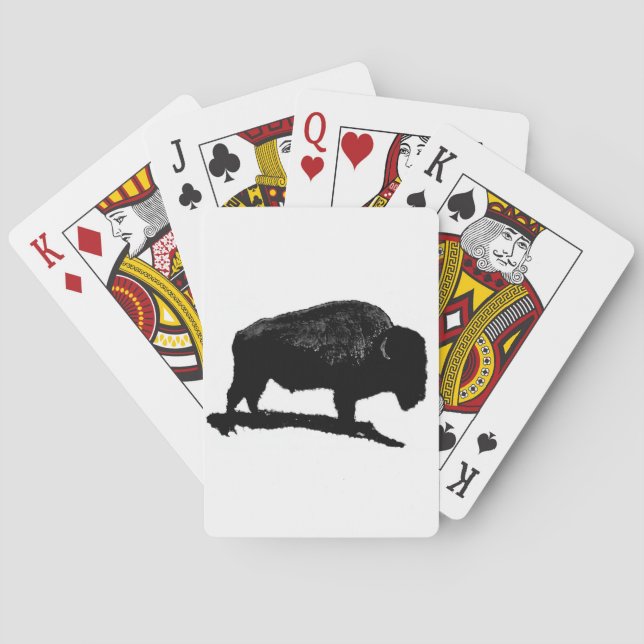 Black & White Buffalo Poker Cards (Back)