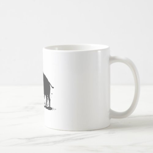 Black  White Buffalo Silhouette Coffee Mug
