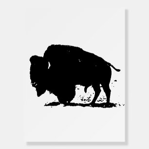Black & White Buffalo Silhouette Foam Board