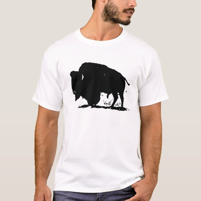 Black & White Buffalo Silhouette T-Shirt (Front)