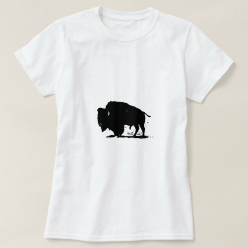 Black  White Buffalo Silhouette T_Shirt
