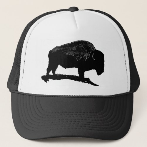 Black  White Buffalo Trucker Hat