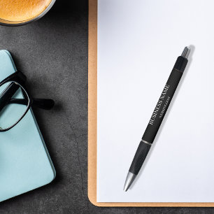 Black white busines name website pen