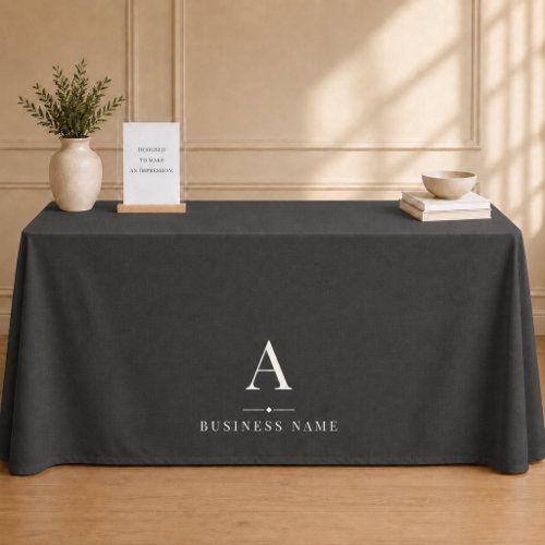 Black White Business Branded Table Banner Tablecloth