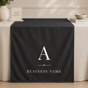Black White Business Branded Table Runner Banner Tapestry