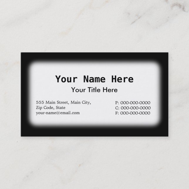 Black & White Business Card (Front)