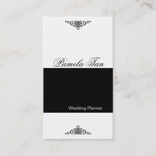 Black White Business Card BW 10 Wedding Planner