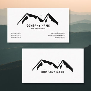 Black & White Business Card with Mountains