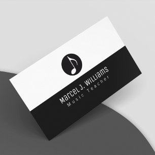 Black&White Business Card With Music Note Musician