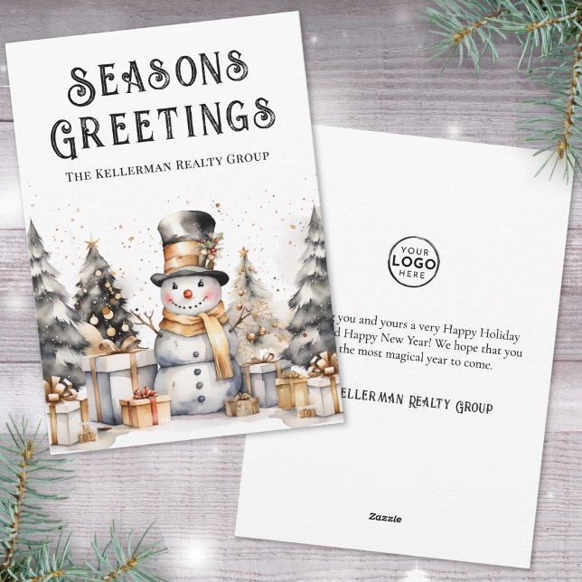 Black White Business Christmas Holiday Card (Black White Winter Business Christmas Holiday Card)