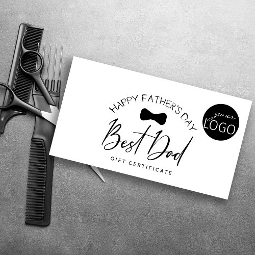 Black  White Business Fathers Day Gift Certificat