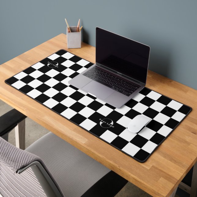 Black & white Business logo Company brand Checkers Desk Mat (Office 2)