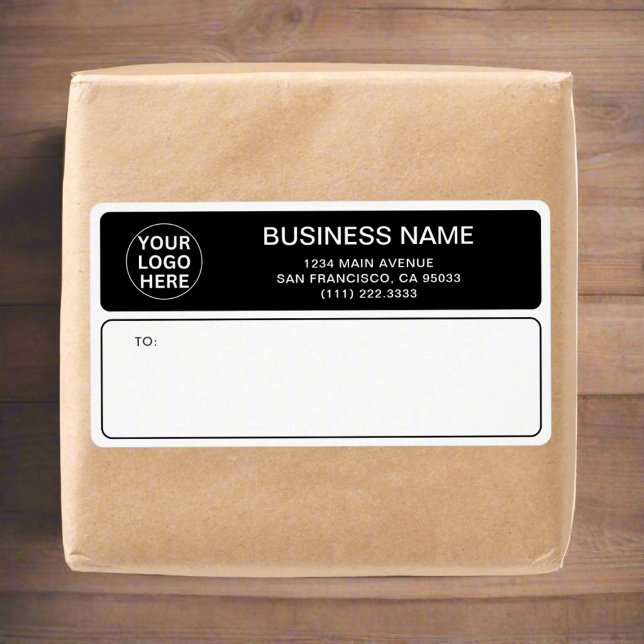 Black & White Business Logo l Company Shipping Label (Creator Uploaded)