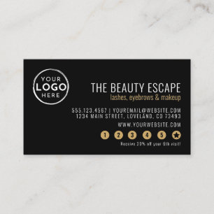 Black White Business Logo Loyalty Card