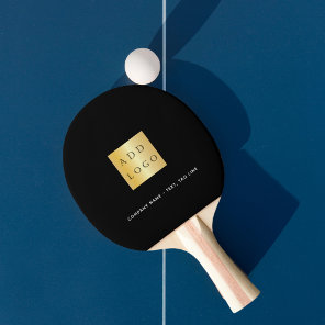Black white business logo ping pong paddle