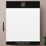 Black & White Business Logo Promotional Branded  Letterhead<br><div class="desc">Enhance your corporate correspondence with our black-and-white branded letterhead. Featuring your business logo in a sleek,  professional design,  this letterhead adds a touch of elegance to all your official documents,  reinforcing your brand’s identity with every communication.</div>