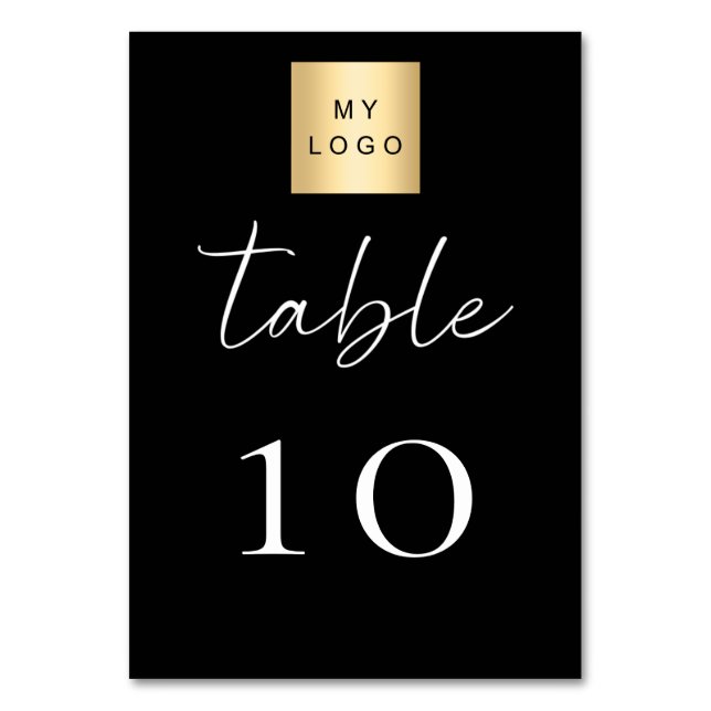 Black white business logo table number (Front)