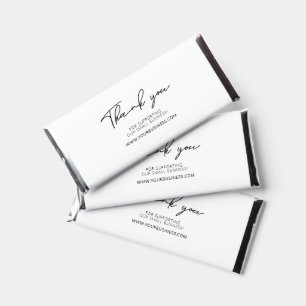 Black & White Business Logo Thank you Custom Hershey Bar Favors