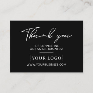 Black & White Business Logo Thank you Product Care Card