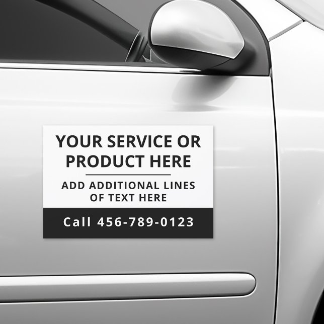 Black white business service promotional car magnet (Black white business service promotional car magnet)