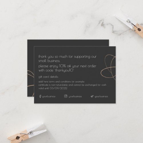 Black  White Business Thank You Card