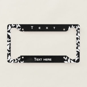Black White Butterflies Name  License Plate Frame
