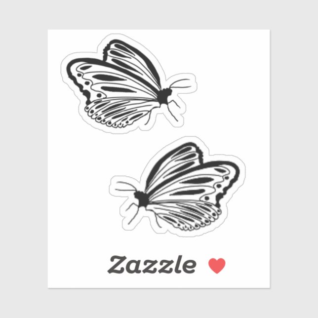 Black White Butterfly Sticker (Sheet)